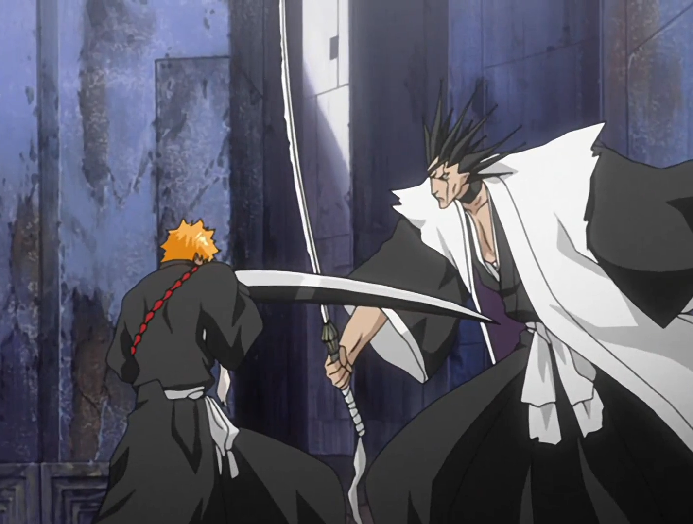 ichigo vs kenpachi from bleach anime series