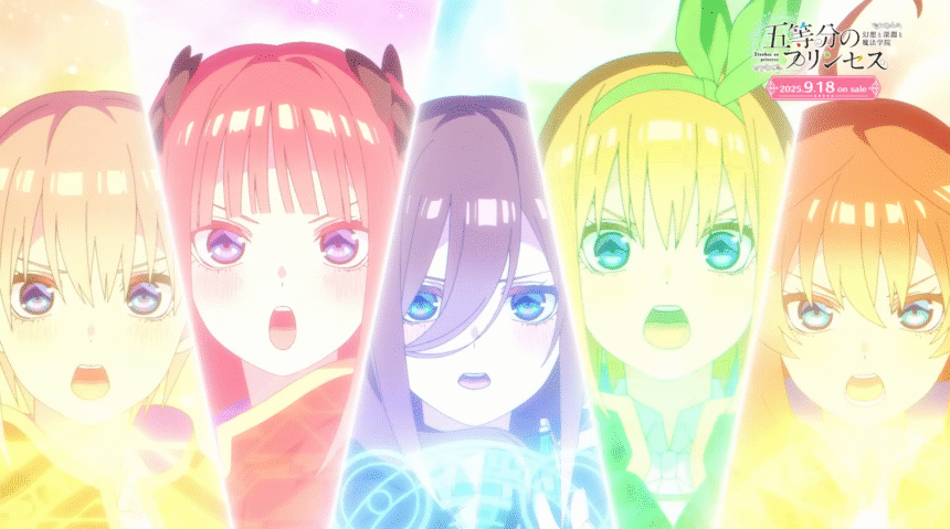Featured Image: The Quintessential Quintuplets Become Mages in New Game Gotobun no Princess, Opening Anime and Gameplay Details Revealed