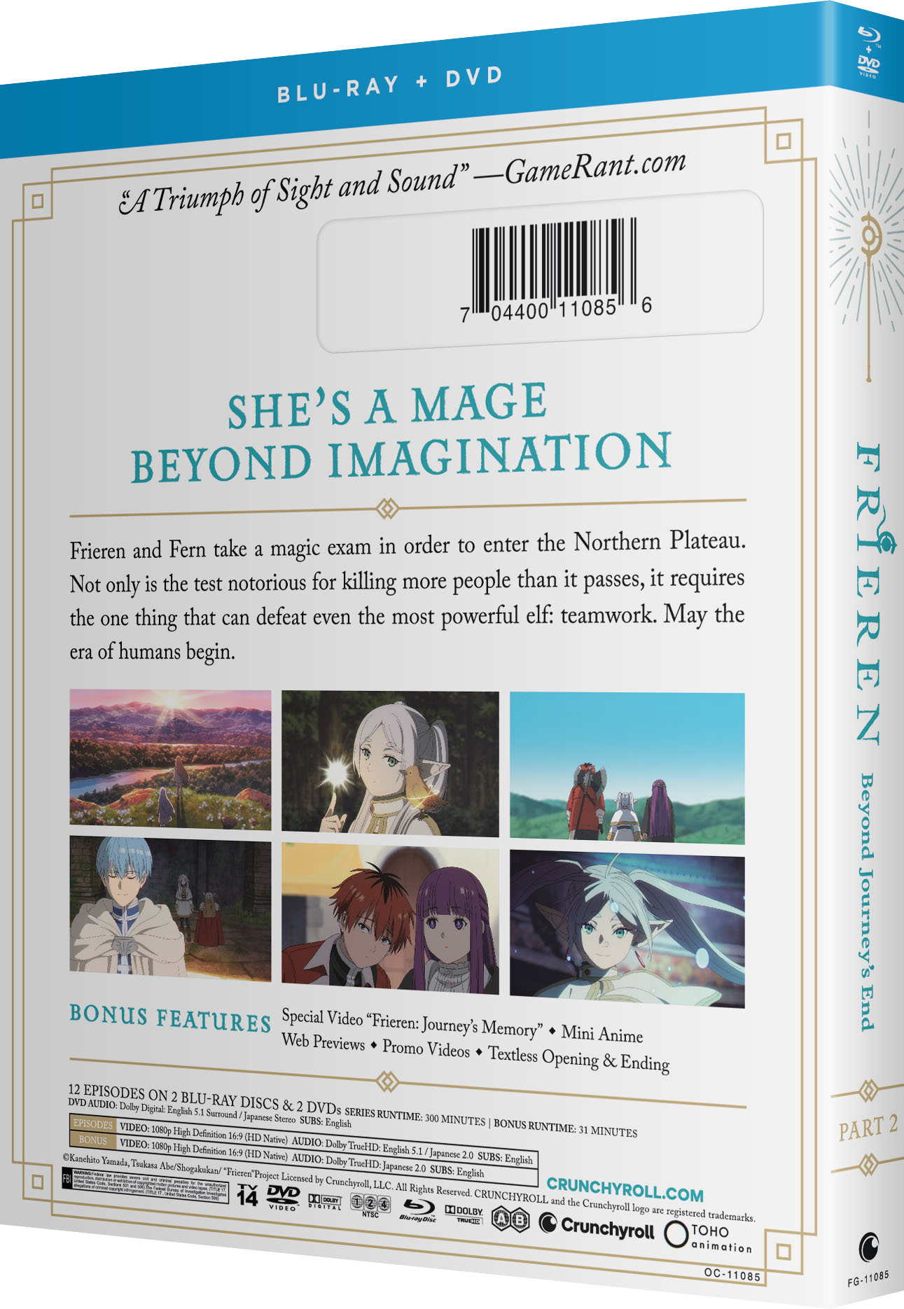 Frieren: Beyond Journey's End Season 1 Blu-ray & DVD Cover Art Back