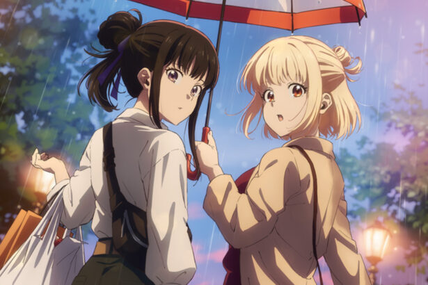 Featured Image: Chisato and Takina Share an Umbrella in New Lycoris Recoil Visual During Yuri Day