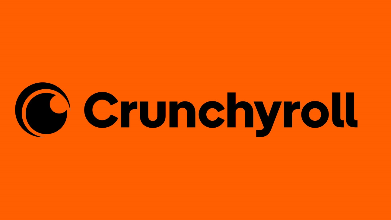 Crunchyroll logo with text written in black font