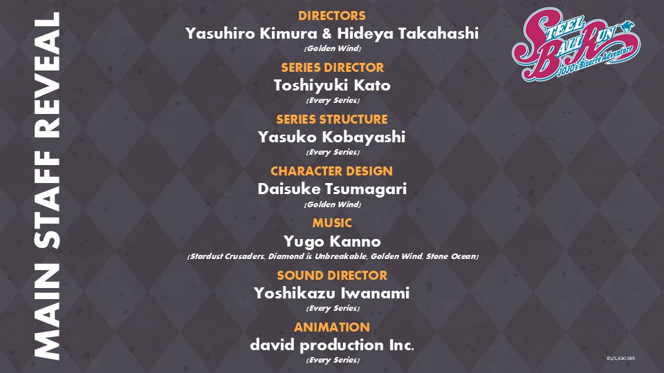 JoJo's Bizarre Adventure: Steel Ball Run (Part 7) - Main Staff List