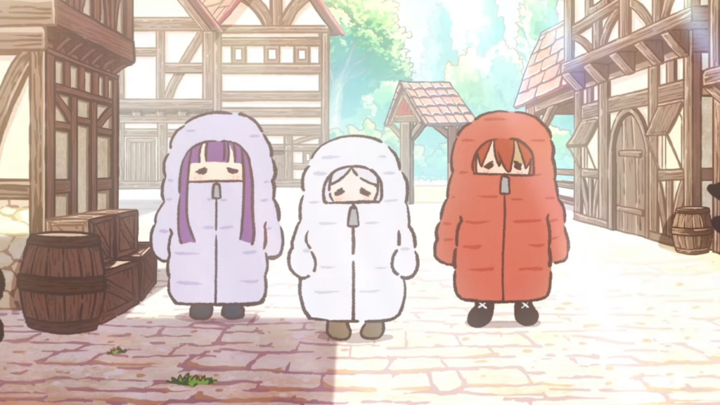 Featured Image: Frieren, Stark, and Fern Resort to Magic Against the Heat in New Mini-Anime Episode