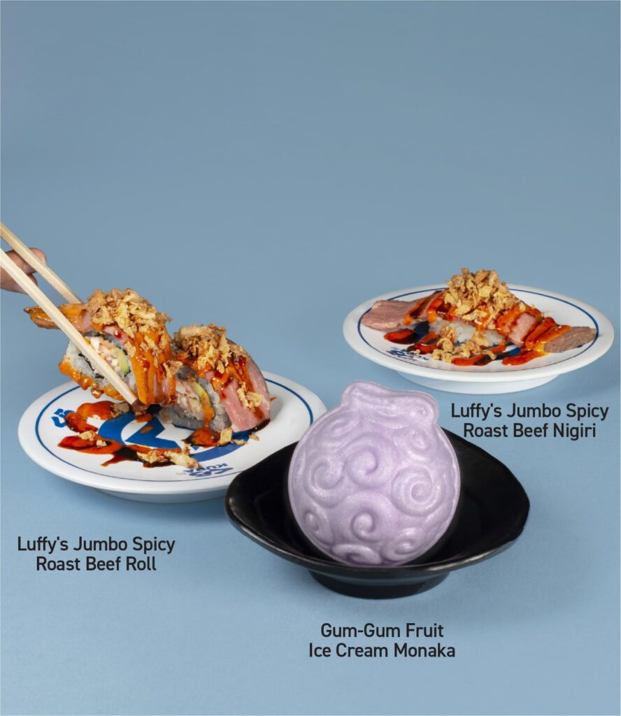 one piece collaboration menu for kura sushi campaign