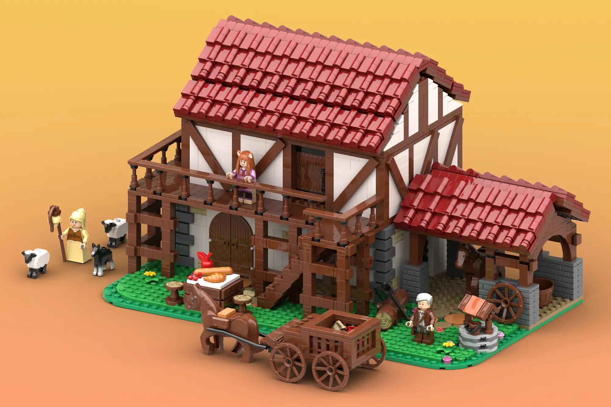 Spice & Wolf LEGO set mockup - complete set view