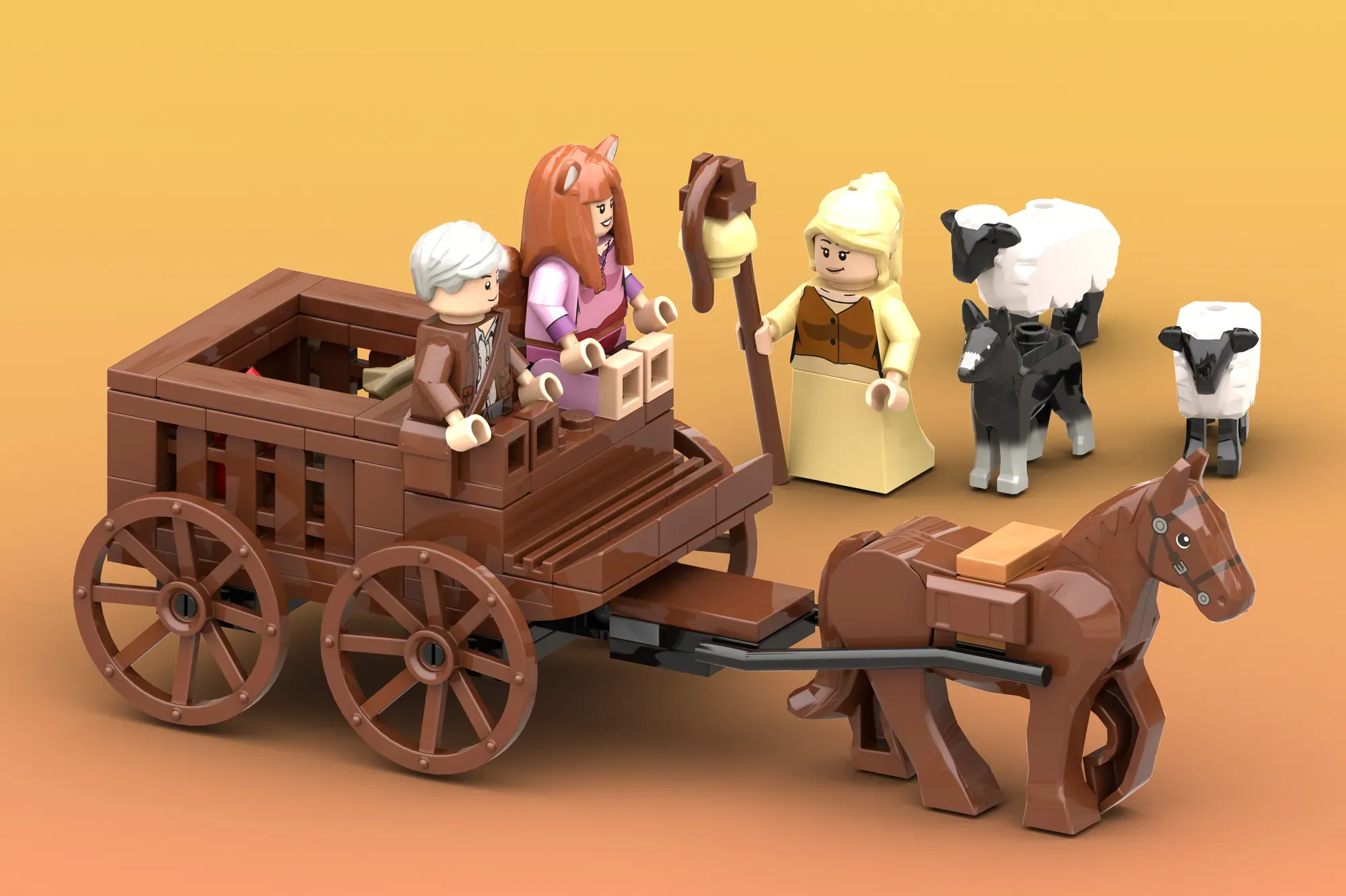 Spice & Wolf LEGO set mockup - all characters