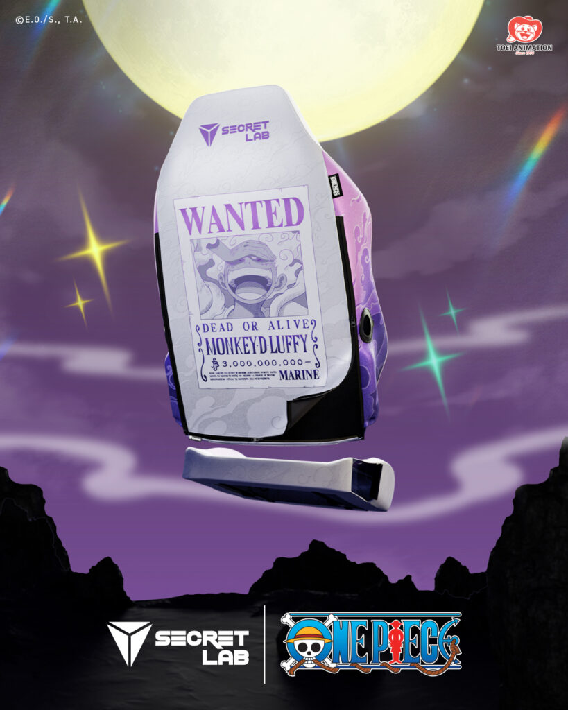 secretlab one piece chair gear 5 luffy edition - purple and white sleeve