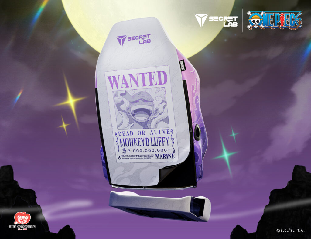 secretlab one piece chair gear 5 luffy edition - purple and white sleeve