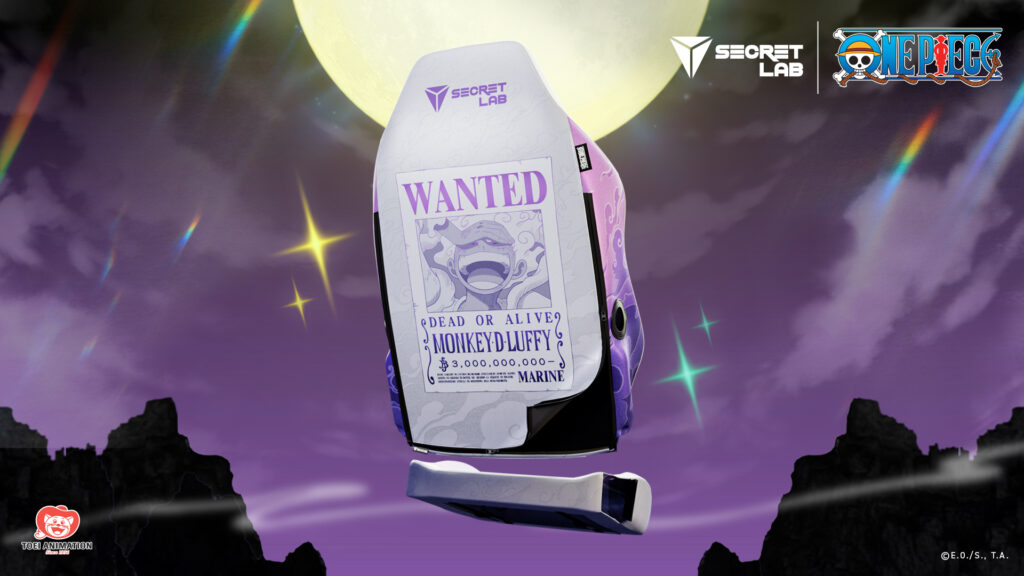 secretlab one piece chair gear 5 luffy edition - purple and white sleeve