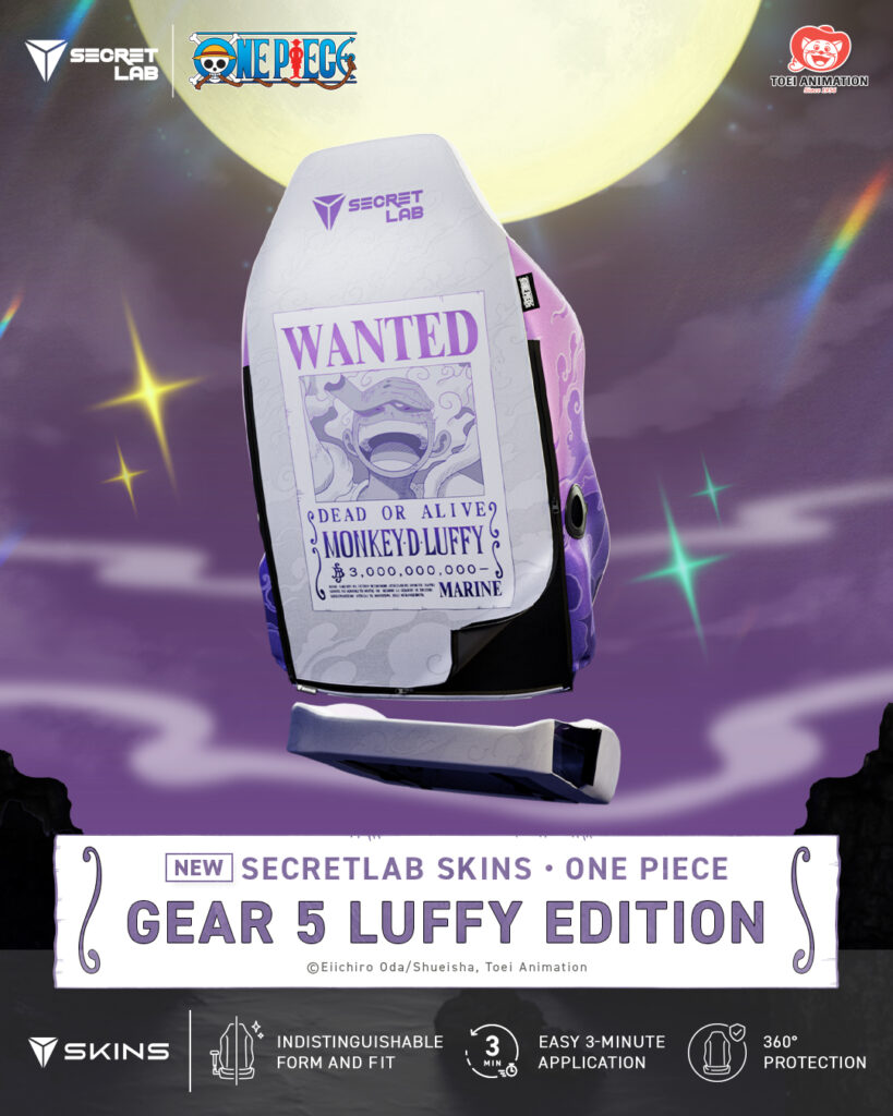 secretlab one piece chair gear 5 luffy edition - purple and white sleeve