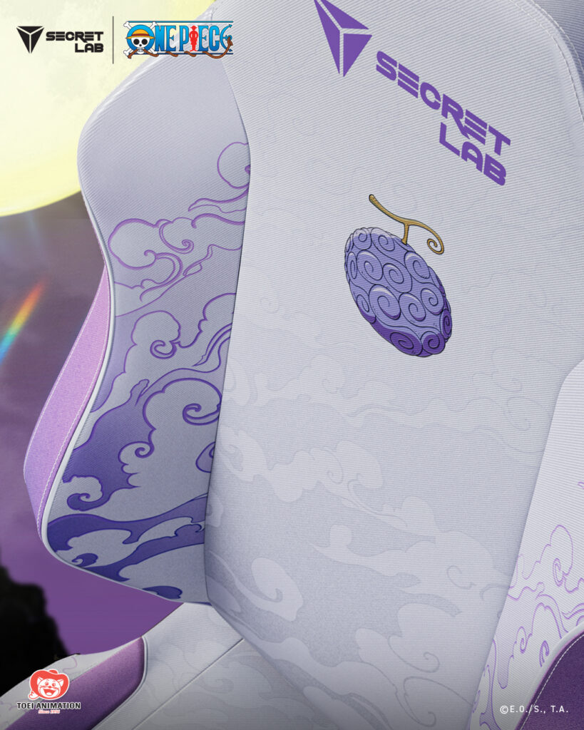 secretlab one piece chair gear 5 luffy edition - purple and white sleeve