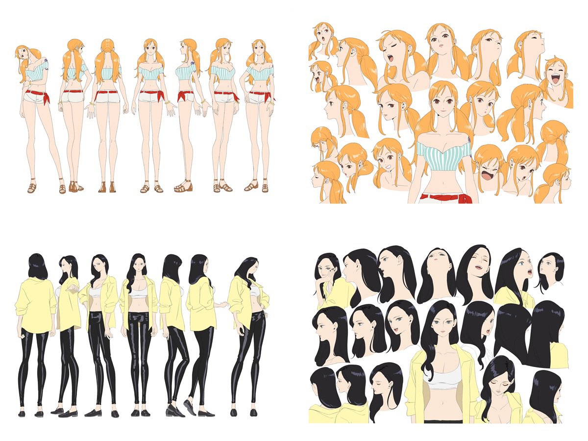 One Piece: Heroines - Nami & Robin Character Design Sheets