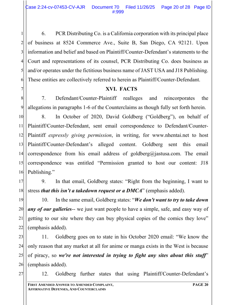 nhentai counterclaim against pcr